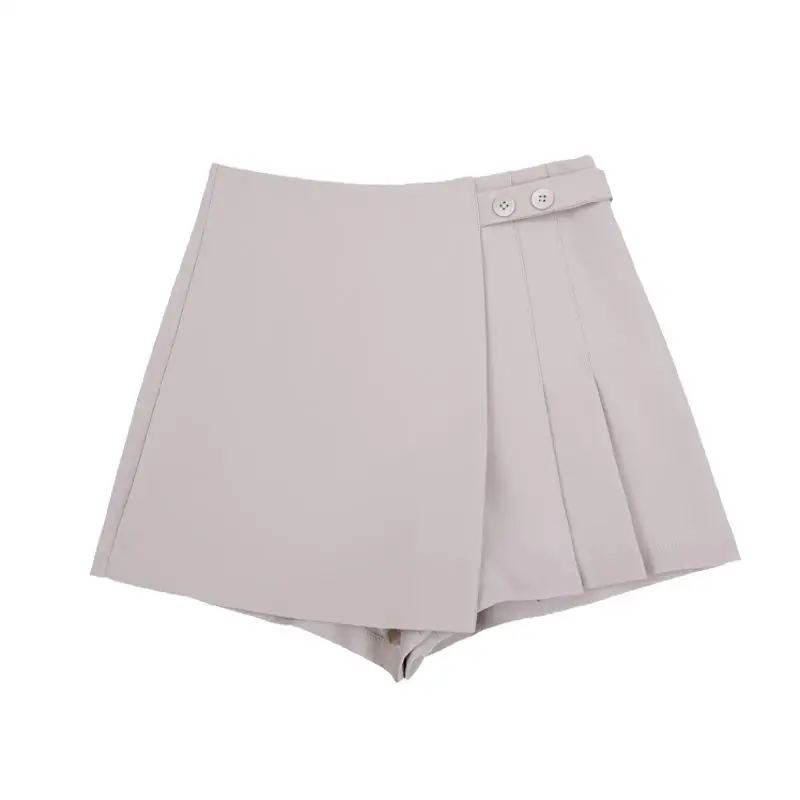 

2021 Spring/Summer Shorts Skirt Women's Pleated Half-length Skirt Wearing Culottes Shows Thin Wide Legs A-line Shorts Children