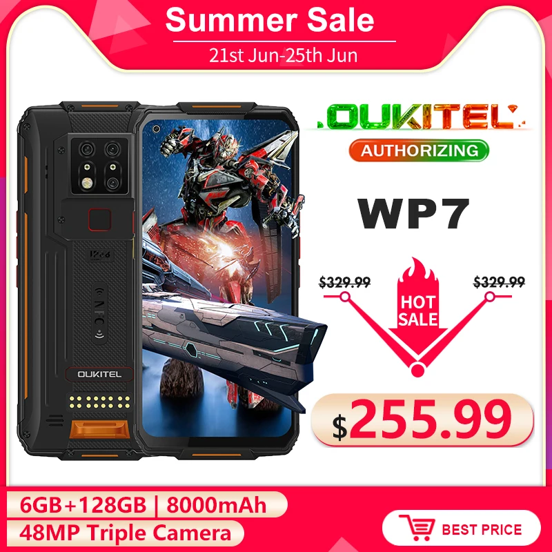 OUKITEL WP7 6 ГБ + 128 Гб 53 ''инфракрасный Ночное видение IP68 Водонепроницаемый прочный