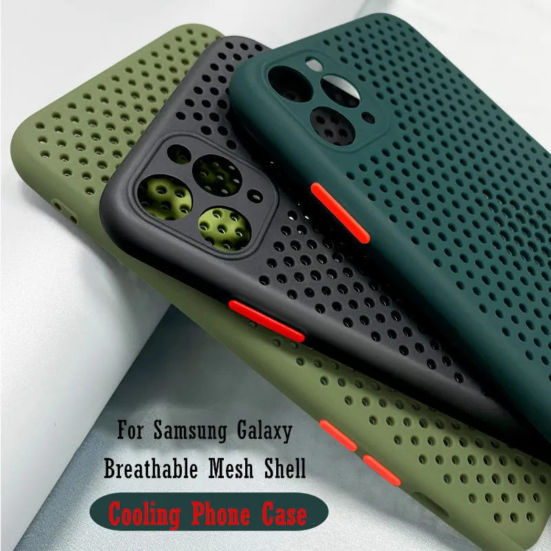 

Cool Case For Samsung Galaxy S21 S20 Ultra Plus A10S A20S A21S M11 M21 M31 M31S A01 A31 A41 A51 A71 M30S Breath Mesh Cover Shell