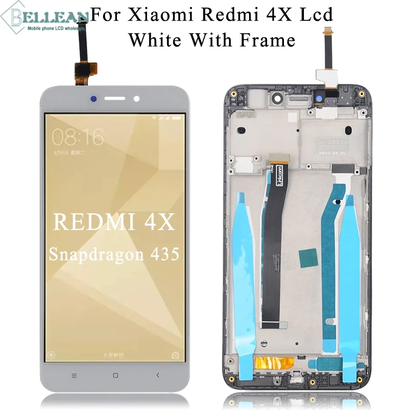 Dinamico Акция 5,0 дюймов для Xiaomi Redmi 4X ЖК-дисплей, сенсорная панель, дигитайзер в сборе с рамкой, запасные части - Цвет: White With Frame
