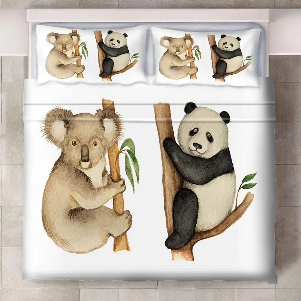 3Pcs/Set Happy Lazy Sloth Smile Cartoon Bedding Set Sheet Children Room Bed Pillow Case For Kids Girl Boys | Дом и сад