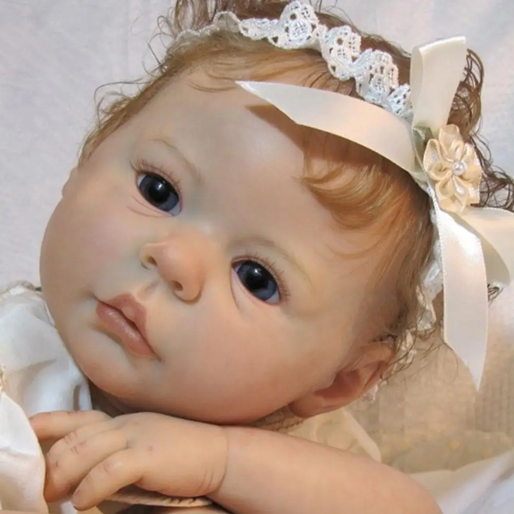 

22 Inches Blank Doll Kit Unpainted Unfinished Cloth Body Silicone Vinyl Cute Newborn DIY Kit For Children Christmas Gifts