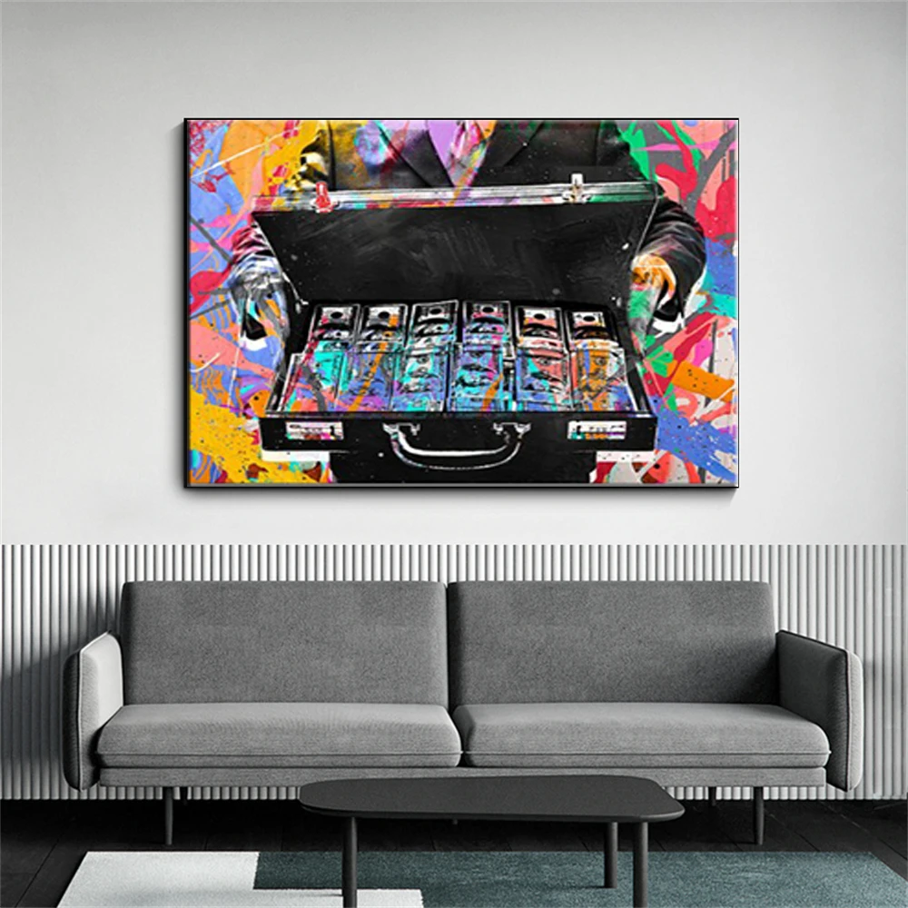 

Nordic Abstract Art Painting Graffiti Dollar Box Canvas Painting Print Posters and Prints Modern Home Wall Decoration