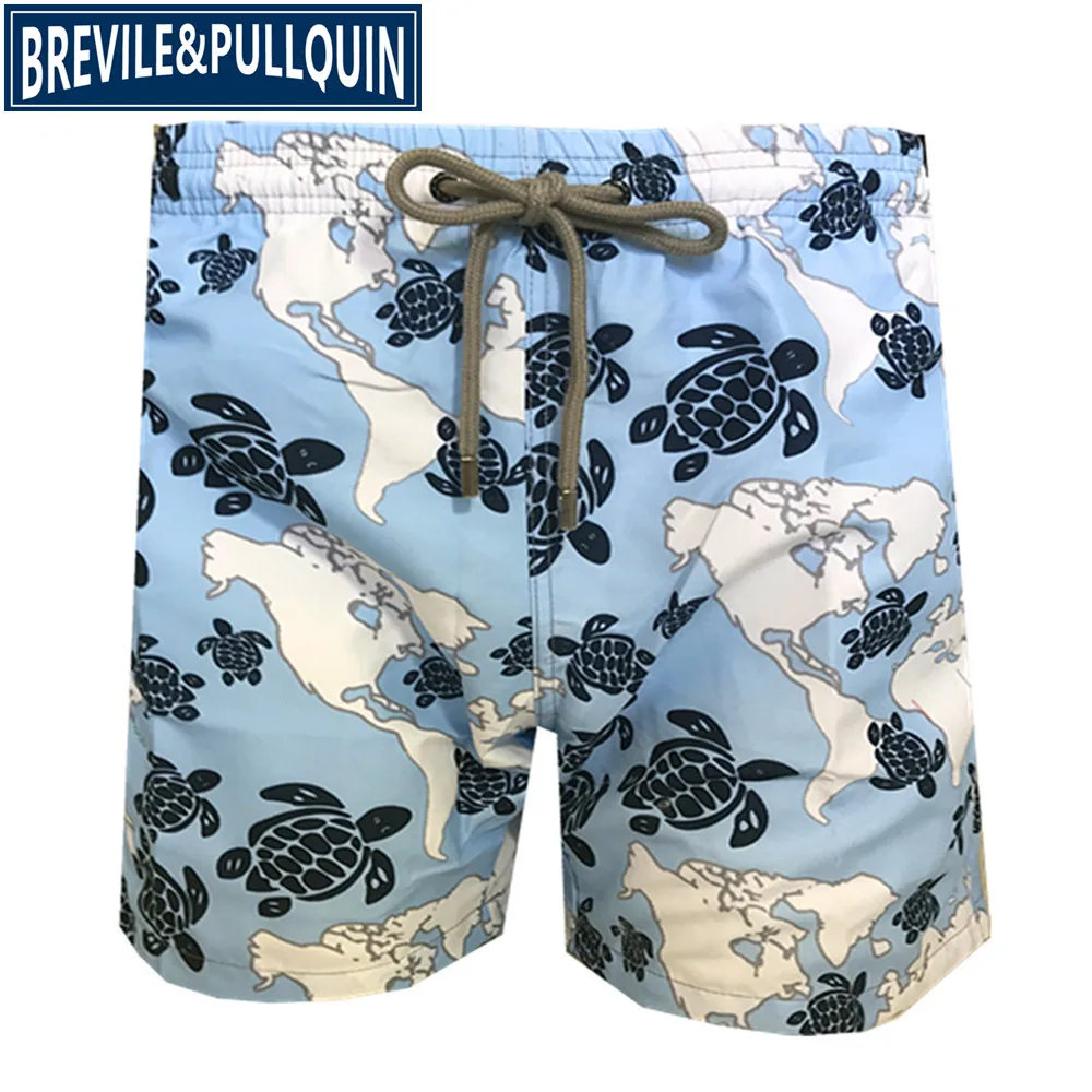 L Brand Fashion Brevile pullquin Beach Board Shorts Men Turtles Swimwear Bermuda Quick Dry Adults Swimtrunks M L XL XXL - Цвет: L