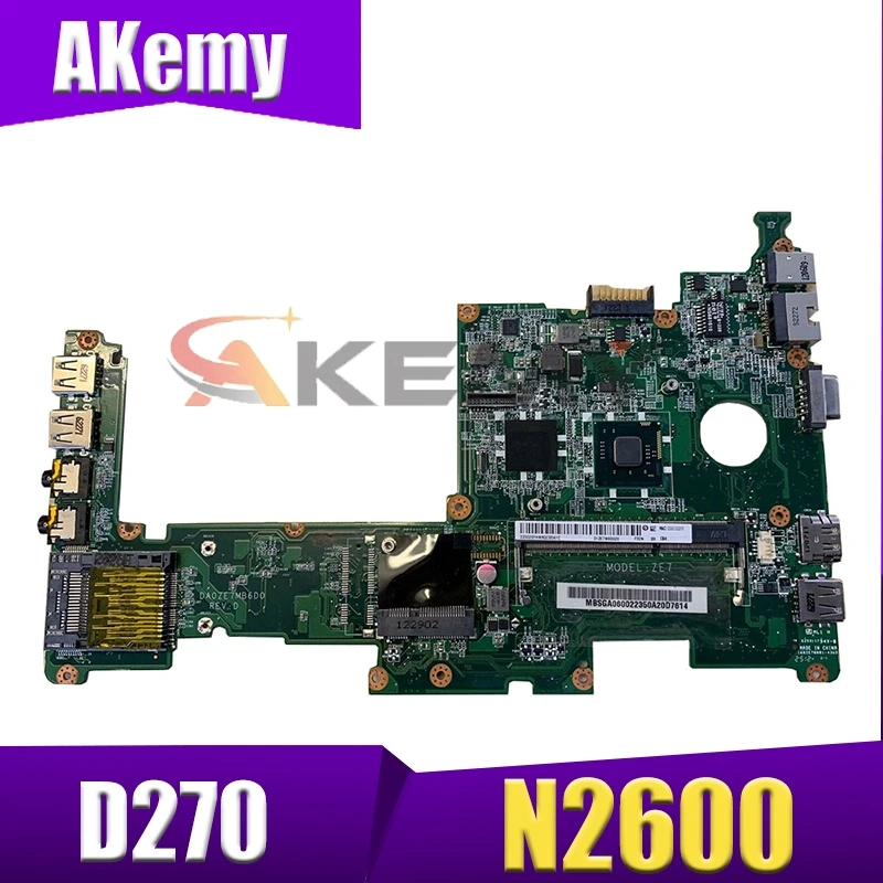 

Akemy Laptop motherboard For ACER Aspire D270 N2600 Mainboard MBSGA0600 DA0ZE7MB6D0 DDR3