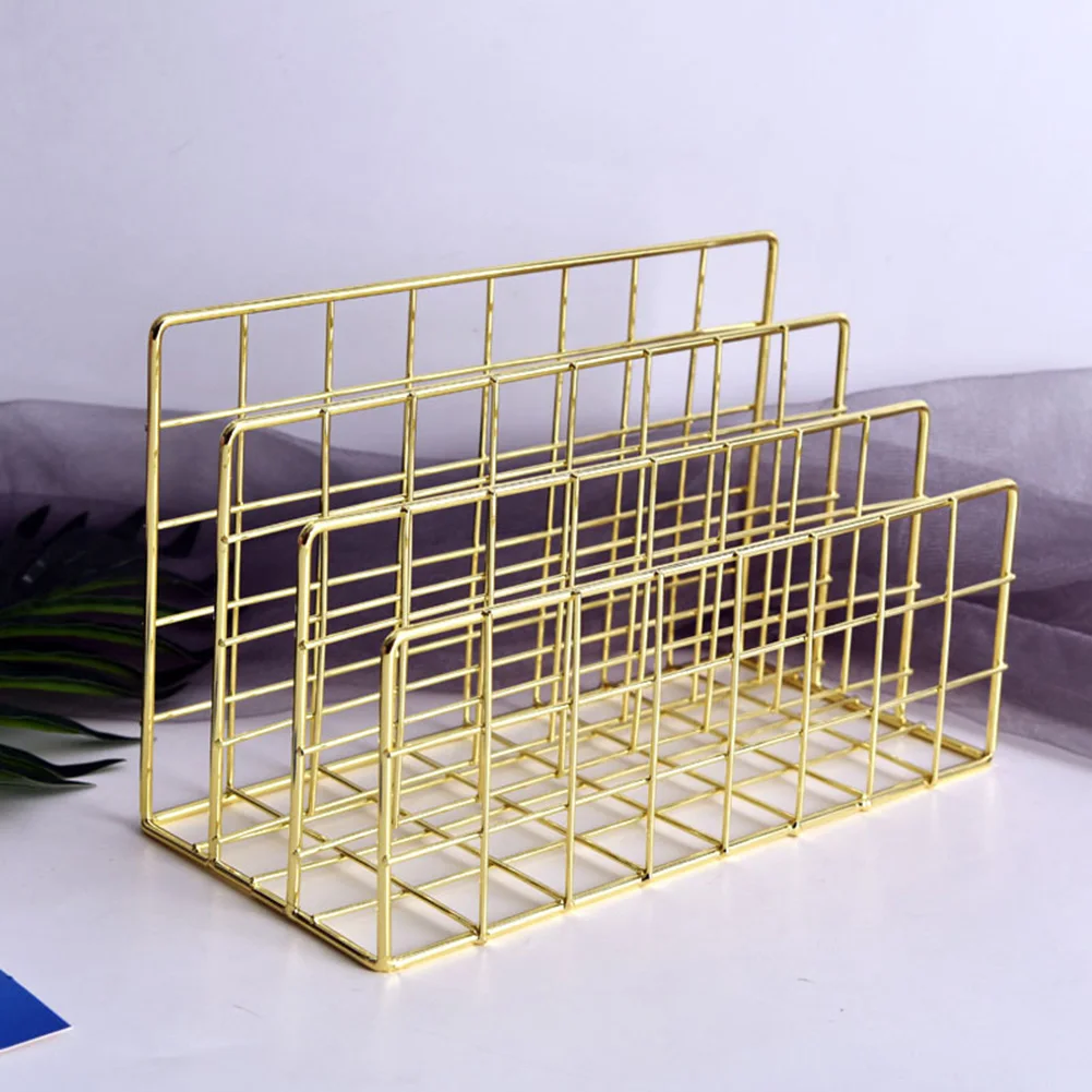3 Layers Iron Book Magazine Document Storage Shelf Stand Dormitory Office Supply