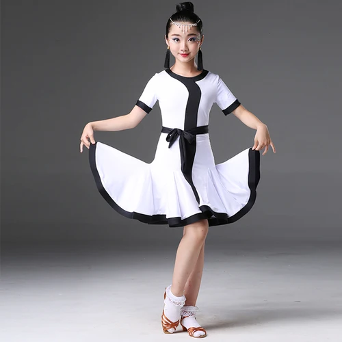 With sleeves Latin Dance Dress Costumes for Girls Show Less Children's Professional Standard Girls Practice Dance Costumes Latin Dance Dress - Цвет: With sleeves