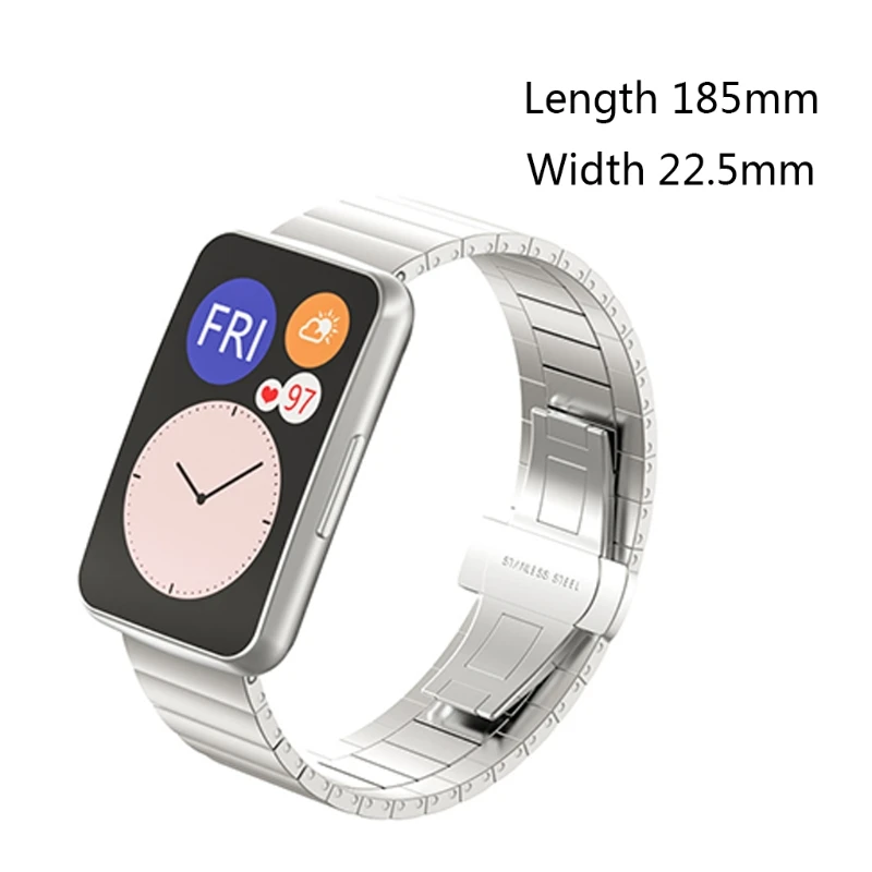 Stainless Steel Strap Wristband Watch Band Wrist Strap For-Huawei Watch Fit Smart Wristband Accessories