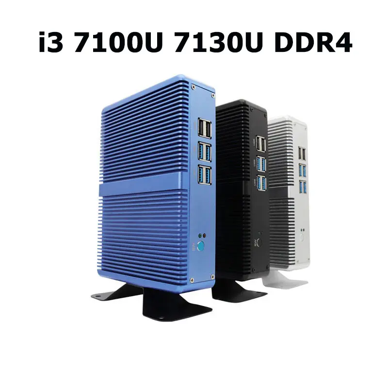 i3 7100U 7130U DDR4 Topton бытовой безвентиляторный мини-ПК Intel Core i3 5005U i5 7200U DDR4 16 Гб HD graphics 620 4K HTPC HDMI VGA дисплей порт низкая мощность - Color: i3 7100U 7130U DDR4
