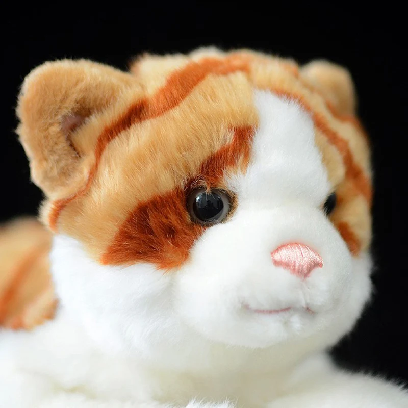 37cm Lifelike Yellow Stripe Tabby Plush Toy American Shorthair Cat Simulation Real Life Doll Children Baby Lovely Birthday Gift | Игрушки и