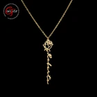 Goxijite новое ожерелье под заказ с именем розы для влюбленных ожерелье под заказ с именем золотого цветка очаровательные ожерелья элегантный женский подарок для влюбленных пар