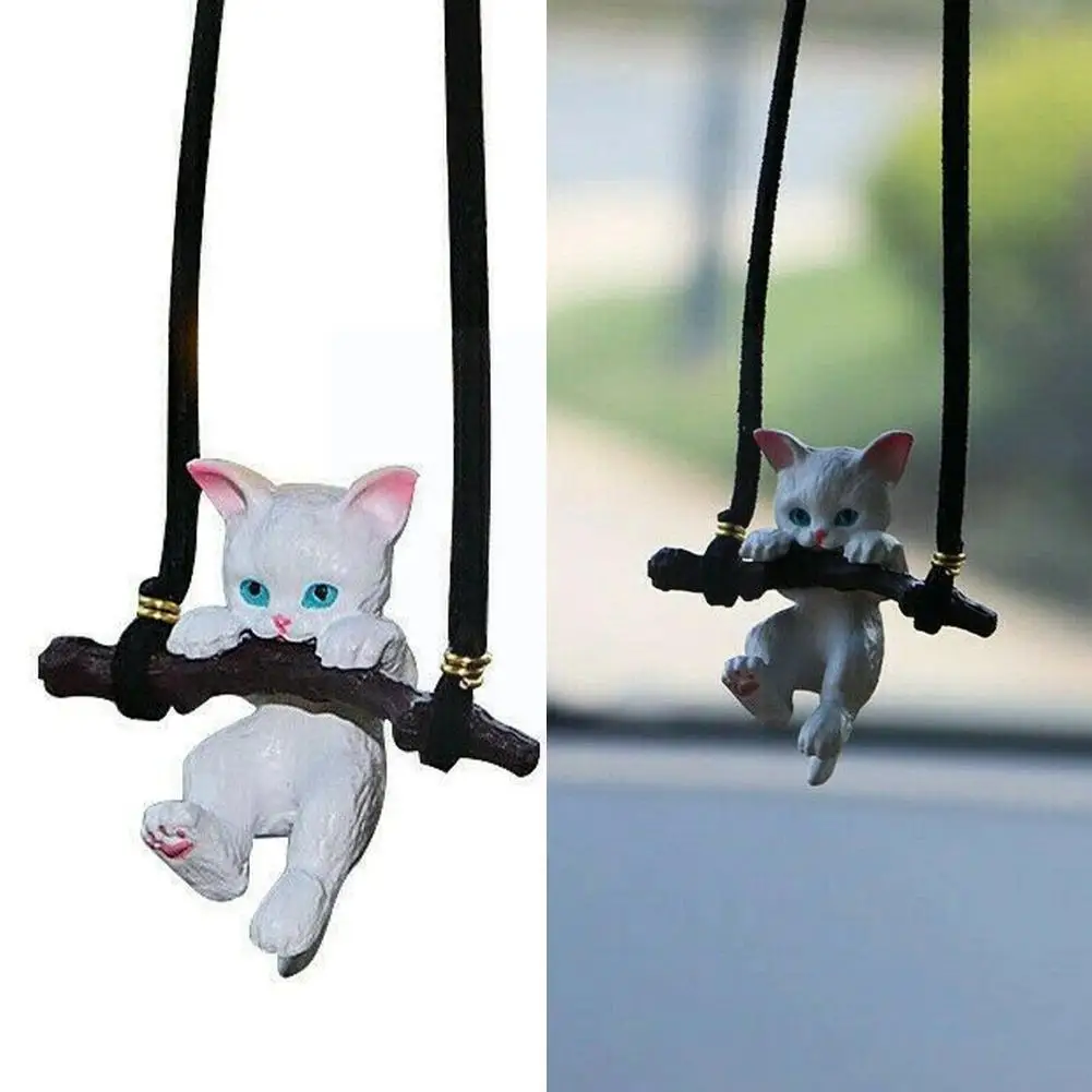 

Car Pendant Creative Cute Branch Cat Rearview Mirror Pendant Car Decoration Ornaments For Women Girls Car Interior Accessor T0K7