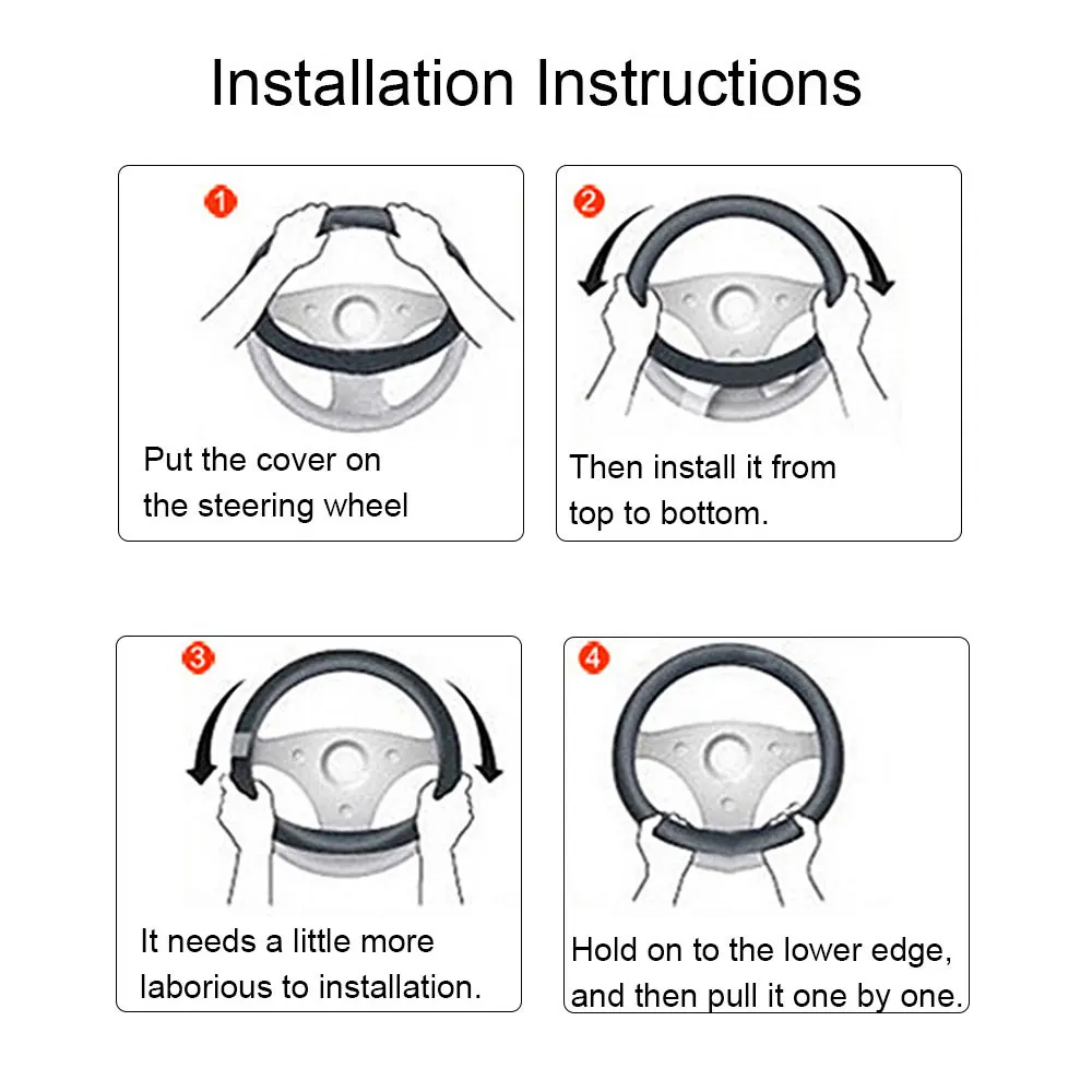 DSYCAR 1 шт. из искусственной кожи чехол рулевого колеса автомобиля 38 см