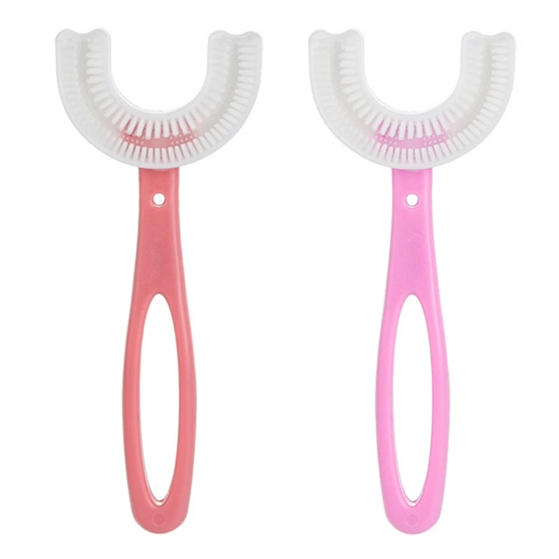 Cepillo de dientes en forma de U para ni&ntilde;os, cepillo de dientes Manual de silicona para cuidado de limpieza Oral-1