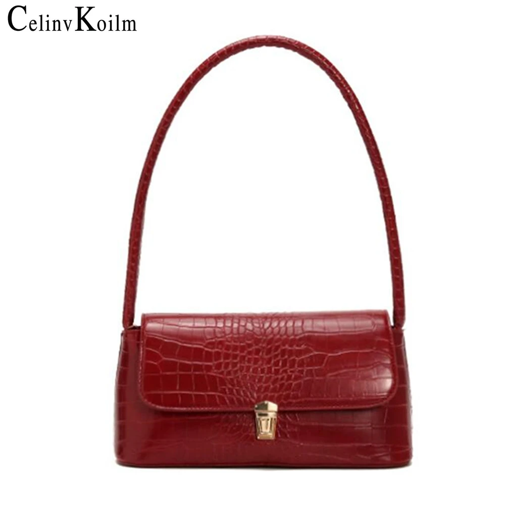 

CELINV KOLIM Texture Small Bag Western Style Female Bag 2021 Popular New Trend Korean Version Of The Wild Fashion Underarm Bags