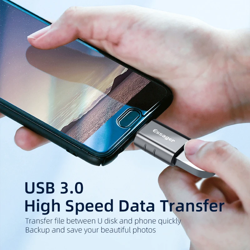 Адаптер Essager USB Type C OTG переходник с папа на Micro мама для Macbook Samsung S10 Huawei | Электроника