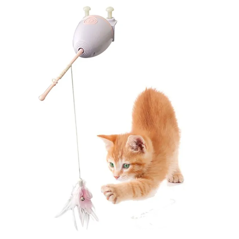Eco-friendly Cat Teaser Toy Automatic Lifting Lowing Feather Toys Chasing Fox Tail toy Accessories Pro | Дом и сад