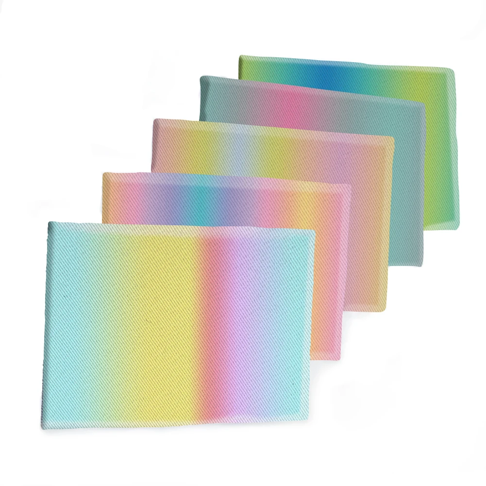 Саржевая ткань с радужным градиентом Полиэстеровая хлопчатобумажная принтом