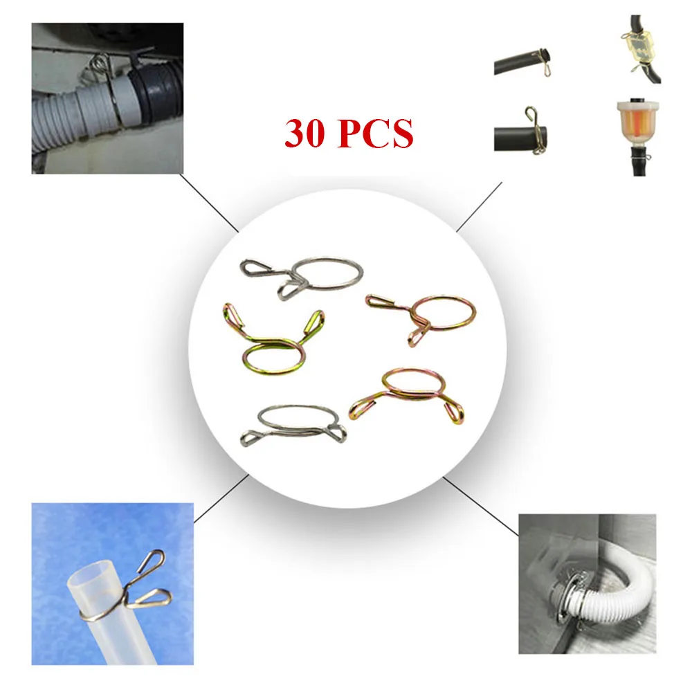 

30 PCs Spring clamps, universal spring clamps for hose, motorcycle, scooter, ATV, stainless clamp set