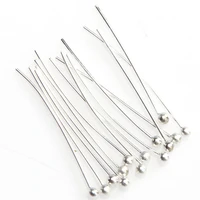 100pcs 25mm 30mm 40mm 50mm smooth metal ball head pins silver tone diy accessories supplies for jewelry making findings whol