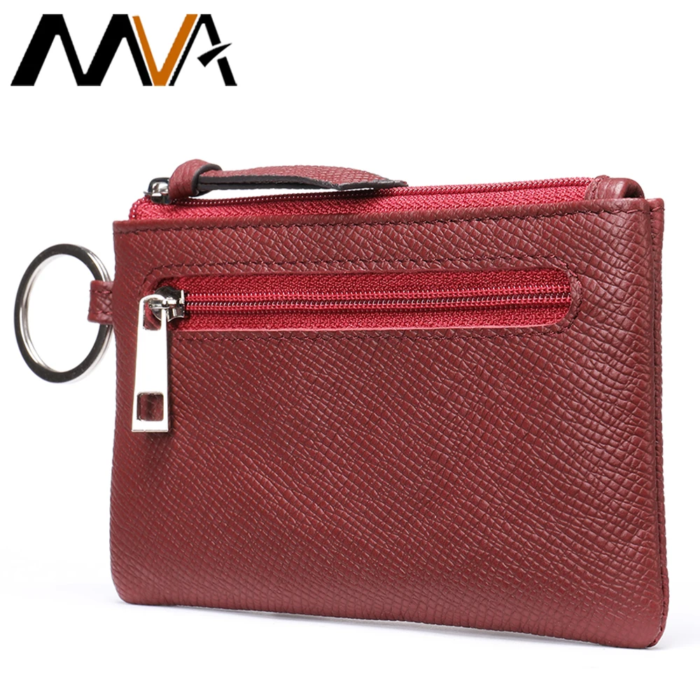 Мужской кошелек MVA из натуральной кожи маленький тонкий бумажник для мелочи и