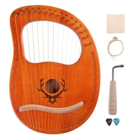 lyre harp 16 mental string lyre mahogany lyre with tuning wrench for both kids and adults bbeginner music lover