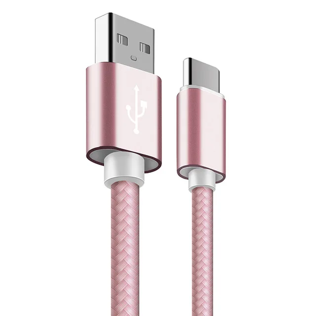 Rose Gold Кабель типа USB C для быстрой зарядки samsung Galaxy S10 S9 S8 1 м 2 м 3 м type-C зарядное устройство для смартфона кабель для передачи данных для Xiaomi Mi 10 - Цвет: Rose Gold