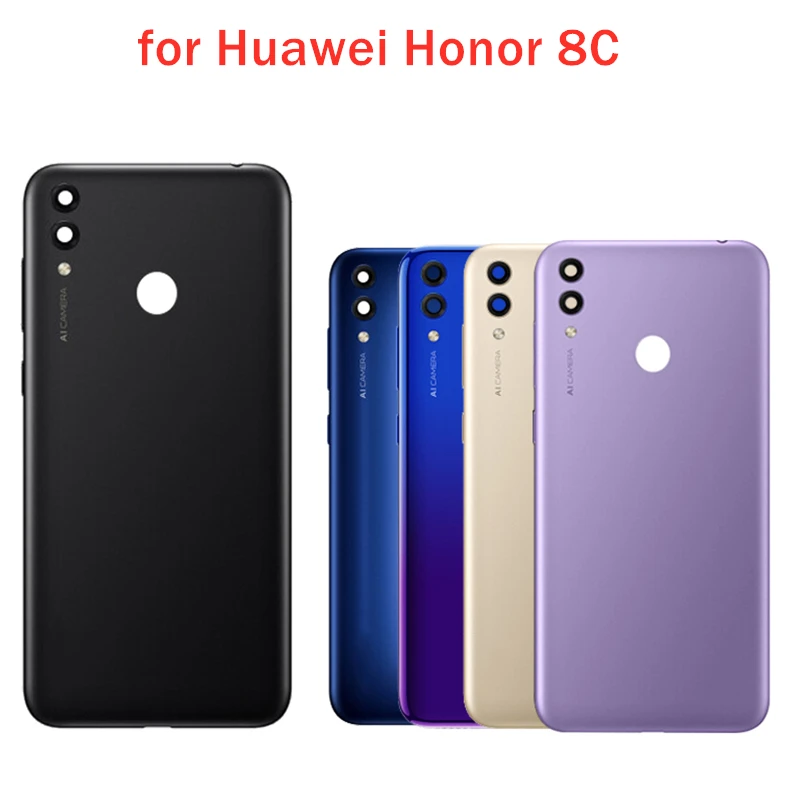 Для huawei Honor 8C задняя крышка батарейного отсека стеклянная задняя крышка корпуса дверная камера стеклянная линза для huawei Honor Play 8C запасные части