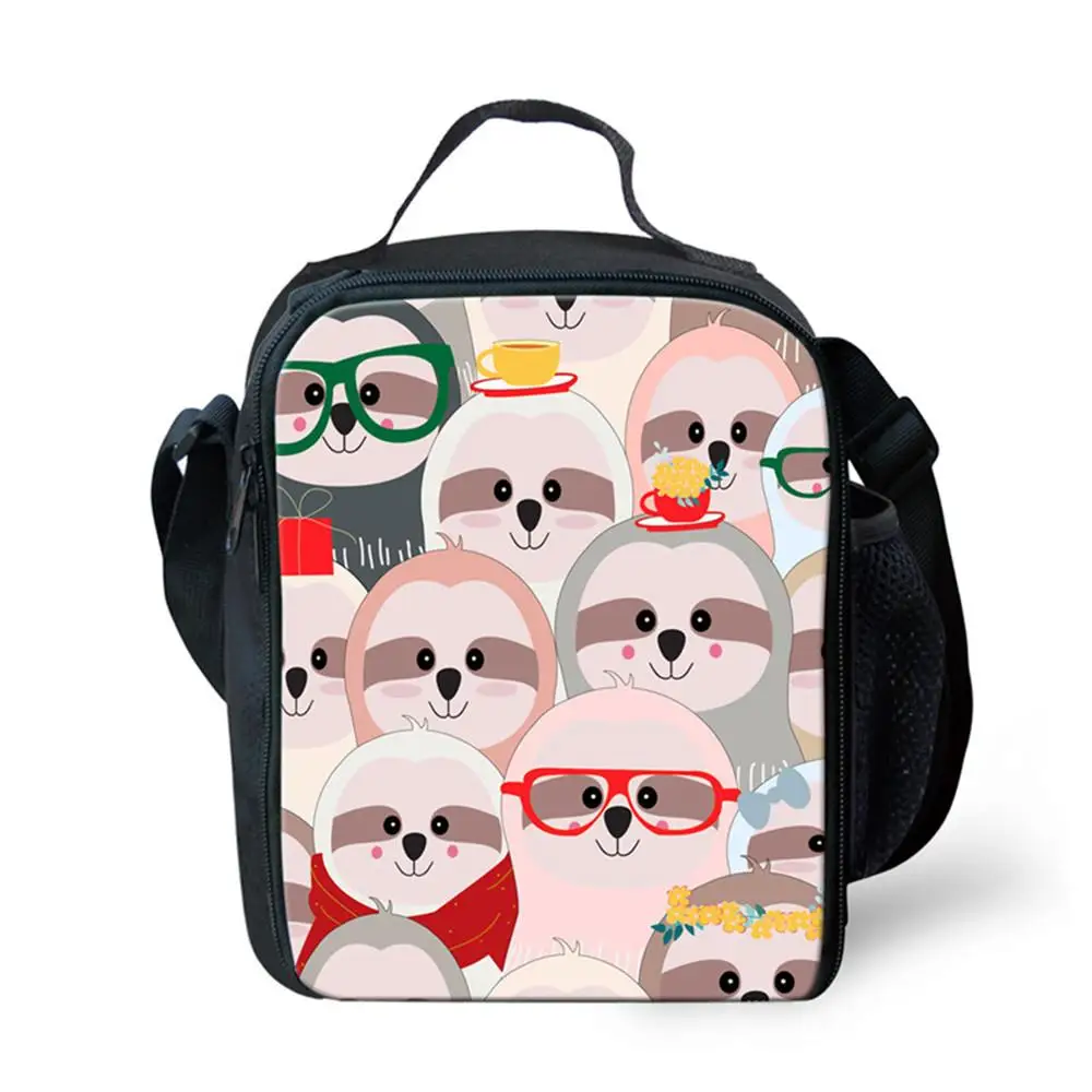 

Student Sloth Cute Lunch Bags for Kids Crossbody Children Animal Flower Design Box Insulated Meal Bag Women Picnic Bags
