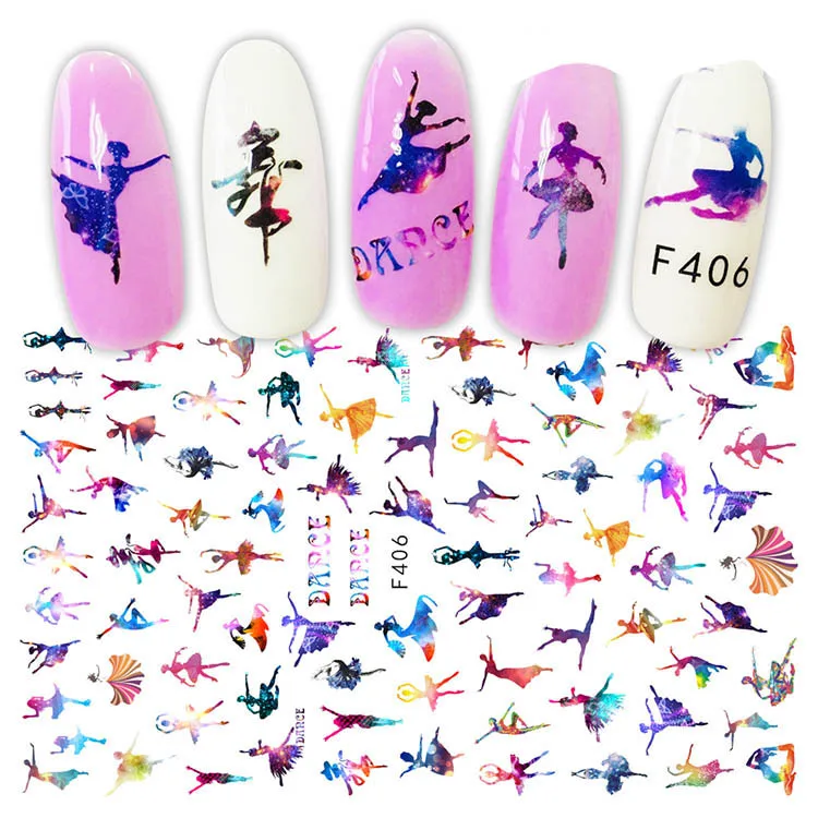 

Nail Sticker 3D Nails Slider Decals Ballet Girl Dancing Design Nail Art Decoration Manicure Adhesive Foil Wraps Pegatinas Polish