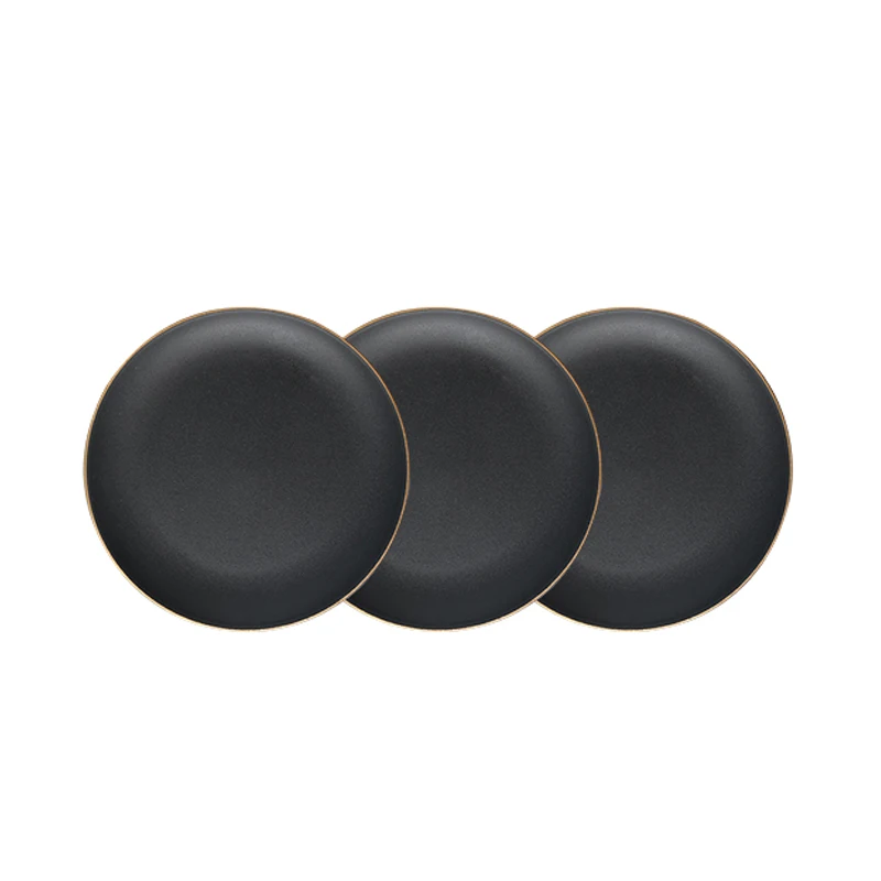 8/10. 5 дюймовые круглые черные фарфоровые блюда керамические обеденные тарелки