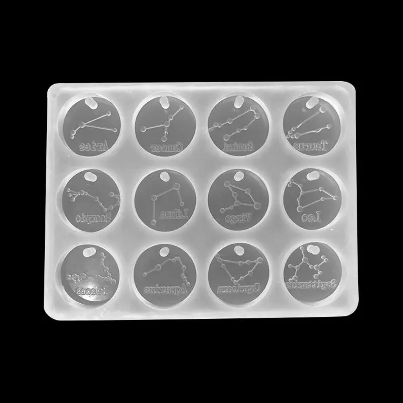 Бесплатная доставка 12 созвездий диски подвеска из эпоксидной смолы силиконовая