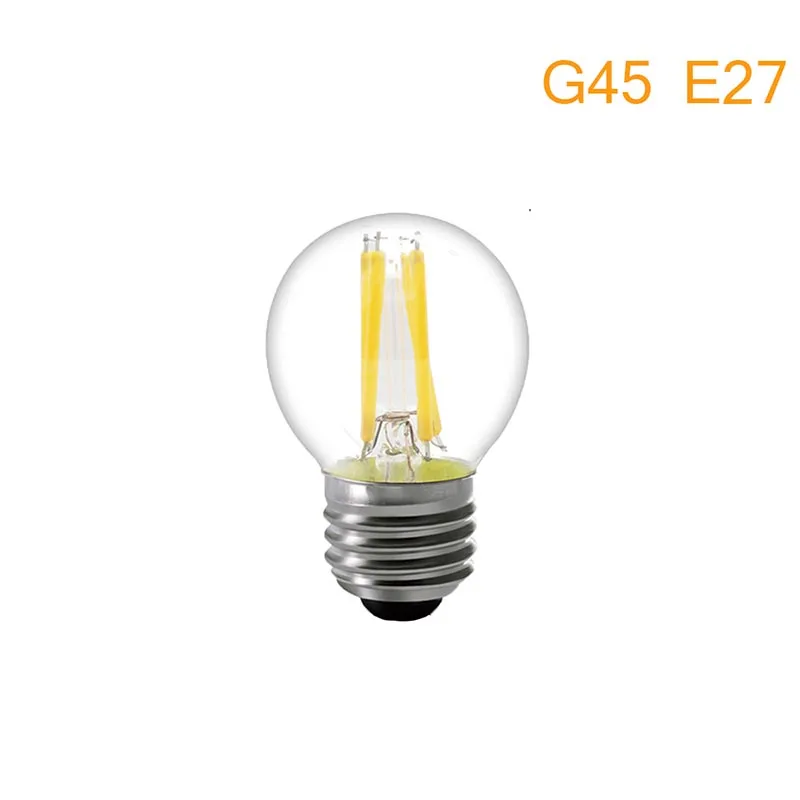 G45 E27 Лампа накаливания E14 E27 C35 C35L G45 A60 ST64 теплое белое стекло энергосберегающее 2 Вт 4 Вт 6 Вт 8 Вт 360 градусов украшение гостиной - Испускаемый цвет: G45 E27