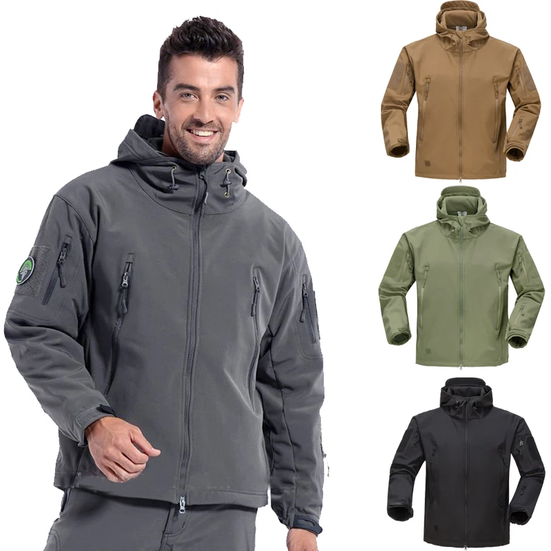 Мужские классические куртки с флисовой подкладкой теплая водонепроницаемая