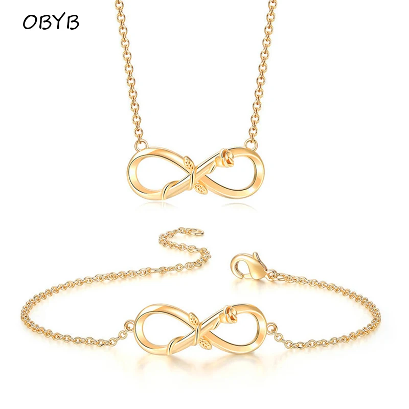 

Fashion Romantic Rose Gold/Gold/Silver Color Infinite Sign Pendant Necklace Classic Infinity Symbol Female Party Jewelry Gift