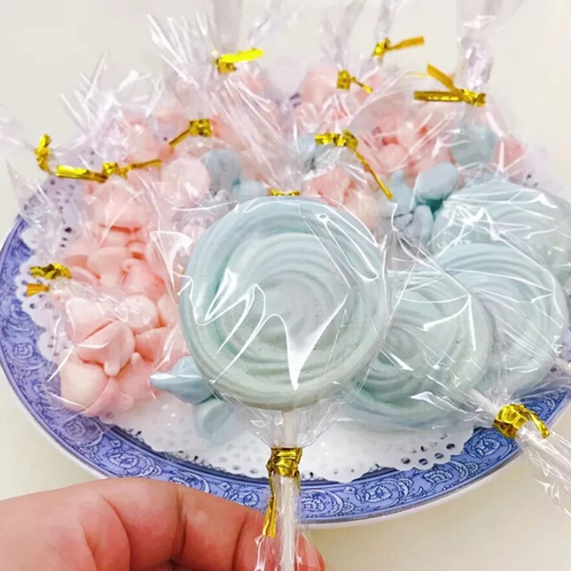 

100 Pcs Transparent Flat Small Plastic Bags Candy Lollipop Cookies Packaging Cellophane Bag Wedding Party Decorations Gift Bags