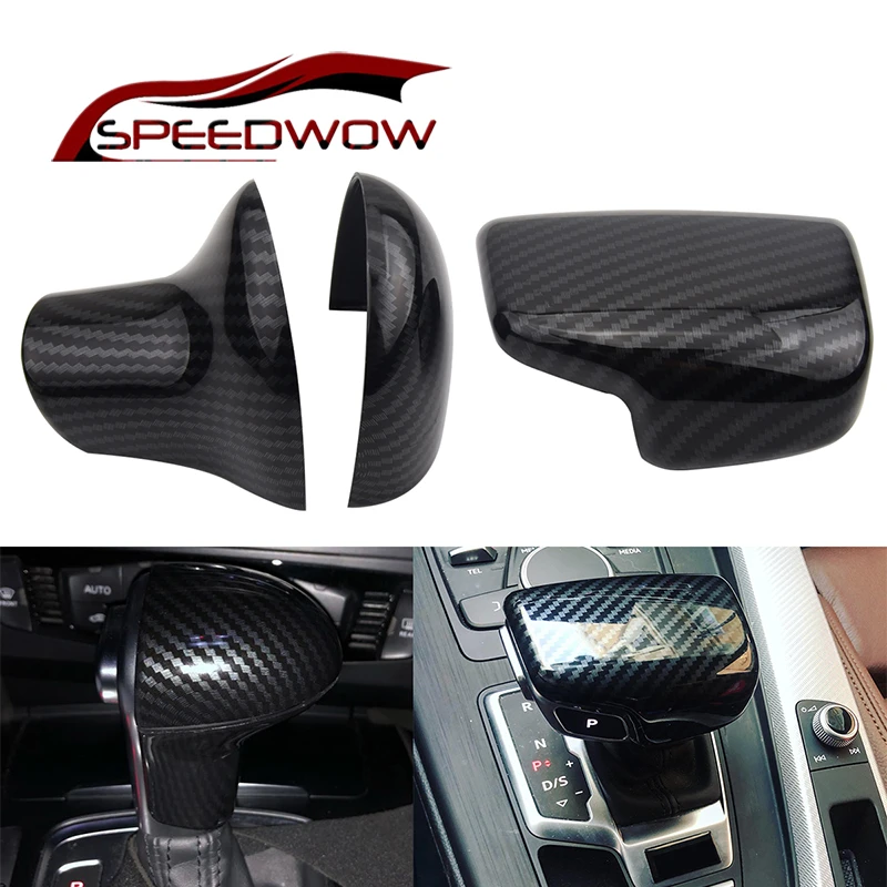 

SPEEDWOW Carbon Fiber Gear Shift Knob Cover Cap Cap Sticker Trim Cap Knob Cover For Audi A3 8V S3 A4 B8 A5 A6 C7 S6 A7 S7 A8 Q5