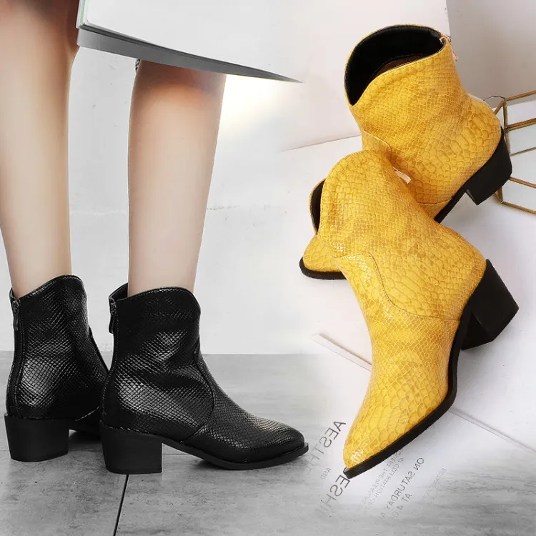 2019 повседневные ковбойские Полусапоги в западном стиле сезон осень-зима женские