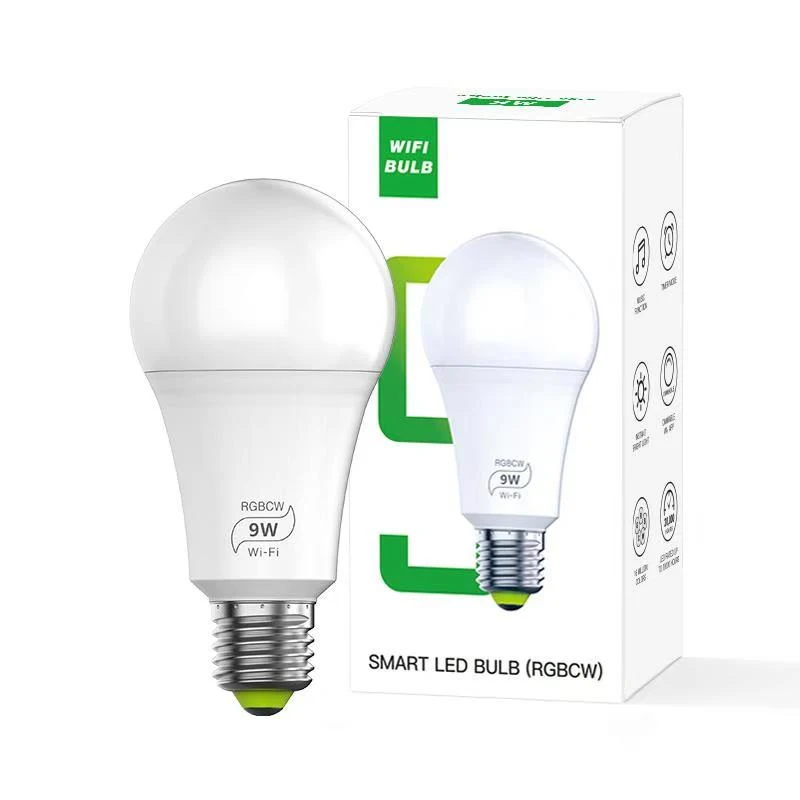 

1/5pcs WiFi Smart Bulb 9W E27 Lamp Rgb Dimmable Multicolor Wake-Up Lights Bulb Voice Control Work With Alexa Google Home