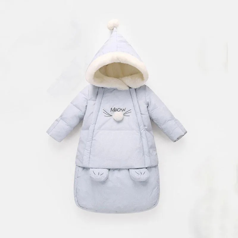 Шерстяной спальный мешок детский зимний 75*34 см голубой и розовый цвет теплый для