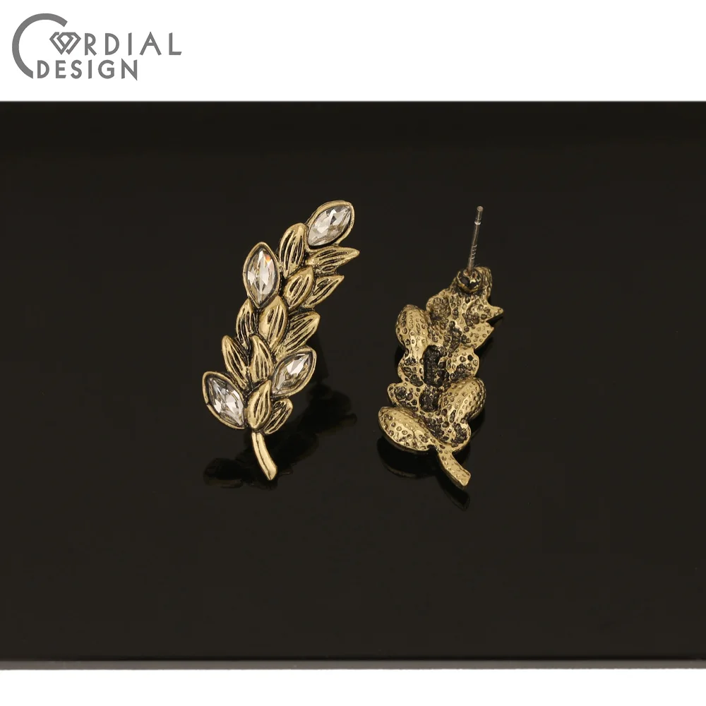 

Cordial Design 50Pcs 11*32MM Jewelry Accessories/Leaf Shape/DIY Making/Jewelry Findings & Components/Rhinestone Earring Stud
