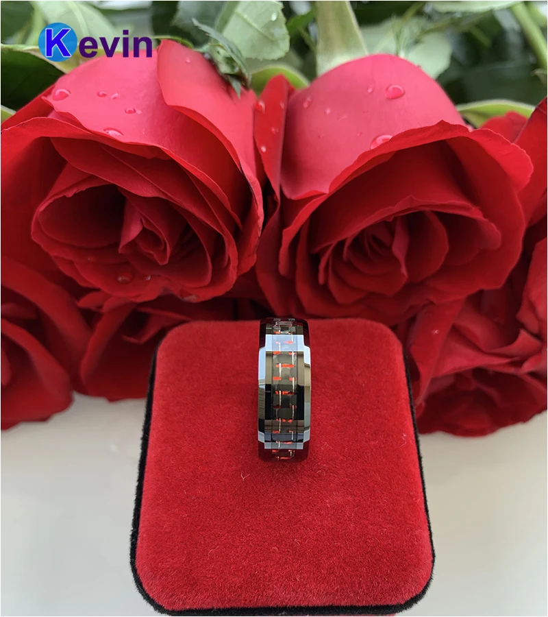 Черный обручальный браслет для женщин и мужчин вольфрамовое кольцо с черной +