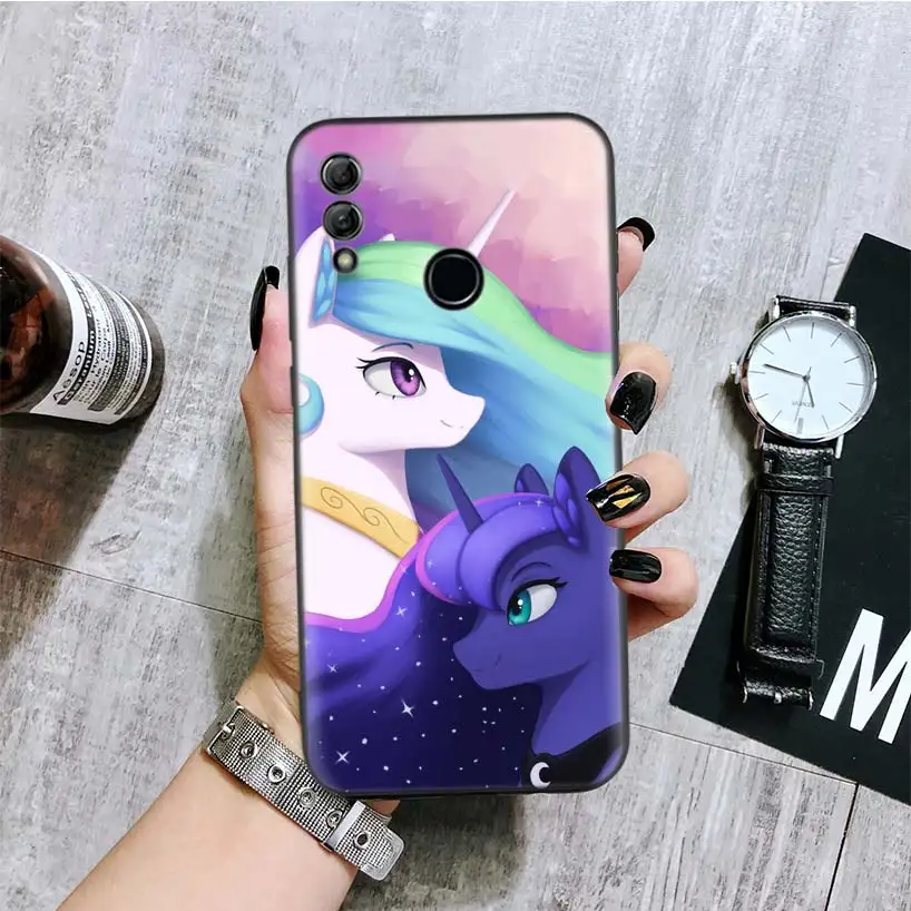 Волшебная с рисунком из мультфильма «Мой Маленький Пони» черная крышка чехол для телефона для huawei Y9 Y5 Y6 Y7 Honor 10 9 Lite 9X8X8 S 8A фотоаппаратов моментальной печати 7S 7A 10i 20i V20 Coque Капа