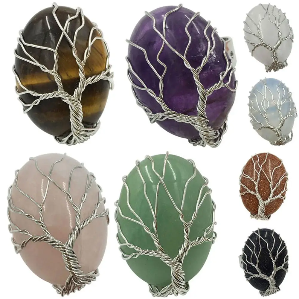 Кольцо бусина WFH679 для мужчин и женщин с голубым песочным опалом кристаллом