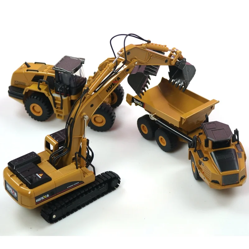 

HUINA 1:50 dump truck excavator Wheel Loader Diecast Metal Model Construction Vehicle Toys for Boys Birthday Gift Car Collection