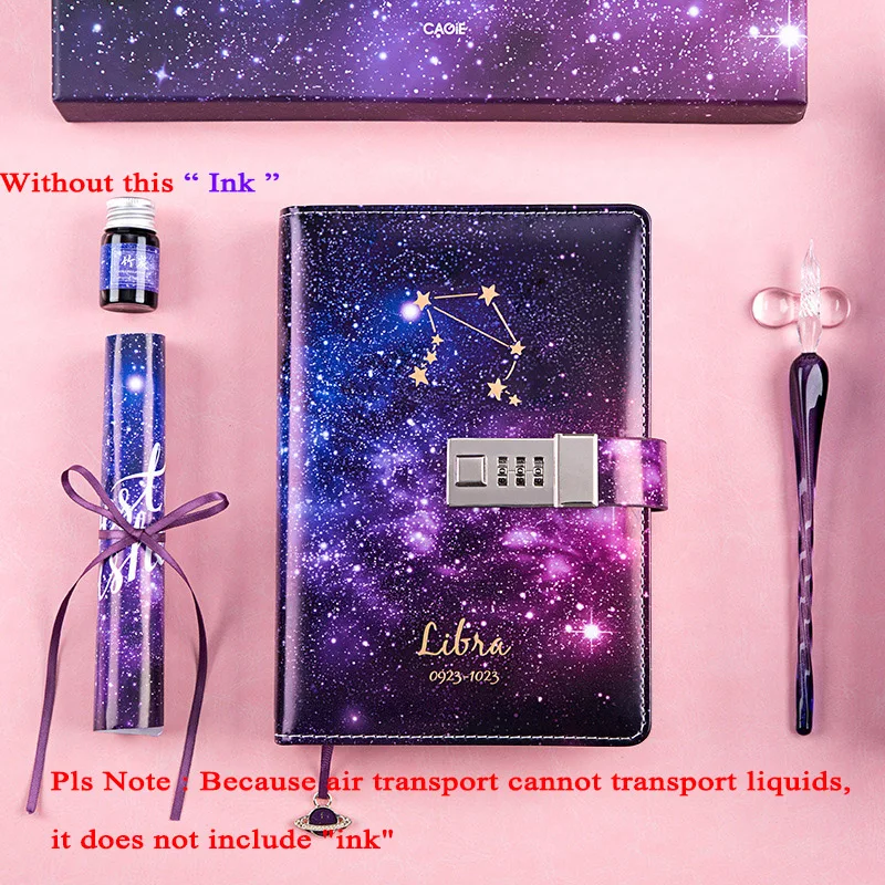 Libra B6 дневник планировщик блокнот-органайзер и пулевые журналы Kawaii записная книжка с замком 12 созвездий программа подарки на день рождения - Цвет: Libra