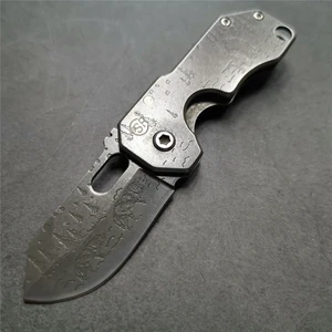 Нож складной в стиле ретро, маленький карманный клинок 4,3 дюйма 55-56 HRC, для отдыха на открытом воздухе, травления, кемпинга, выживания, тактический инструмент