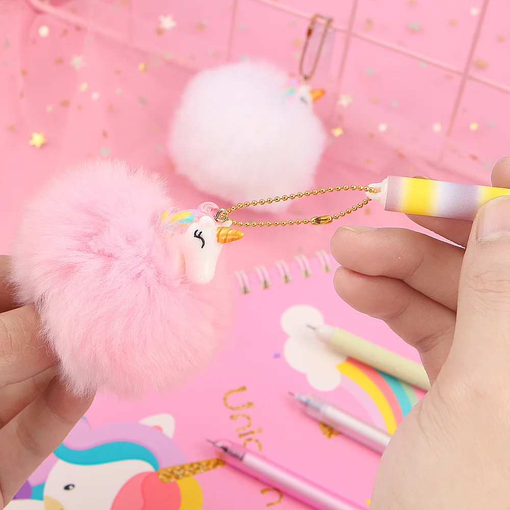 Милый Единорог ручки Роскошный баскетбольный мяч гель подвеска Pens нейтральные