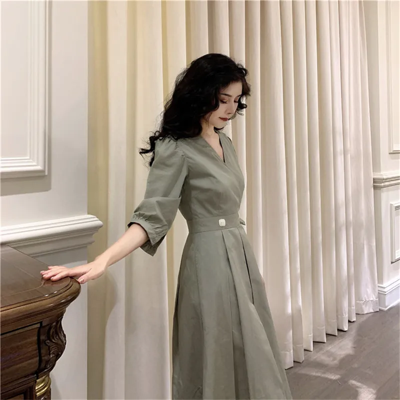RUGOD, женское летнее платье, элегантное, v-образный вырез, офисное, для девушек, красивое платье, длинное, для вечеринок, платья, vestiodos