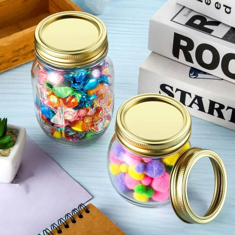 

Promotion! 24 Mason Jar Lids Mason Jar Lid Piece Split Lid Tinplate Gold Mason Jar Sealing Lid